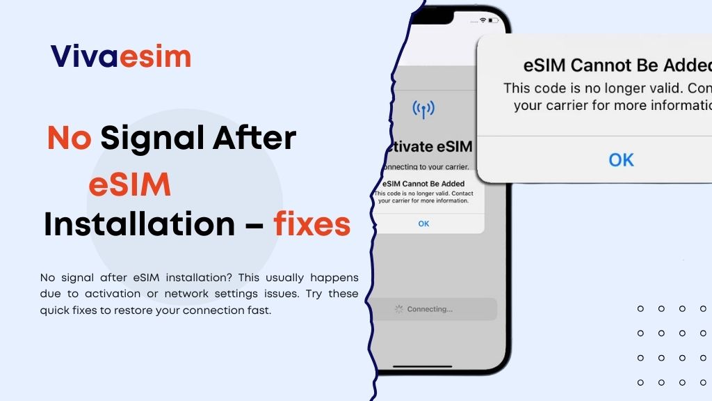 no signal after eSIM installation